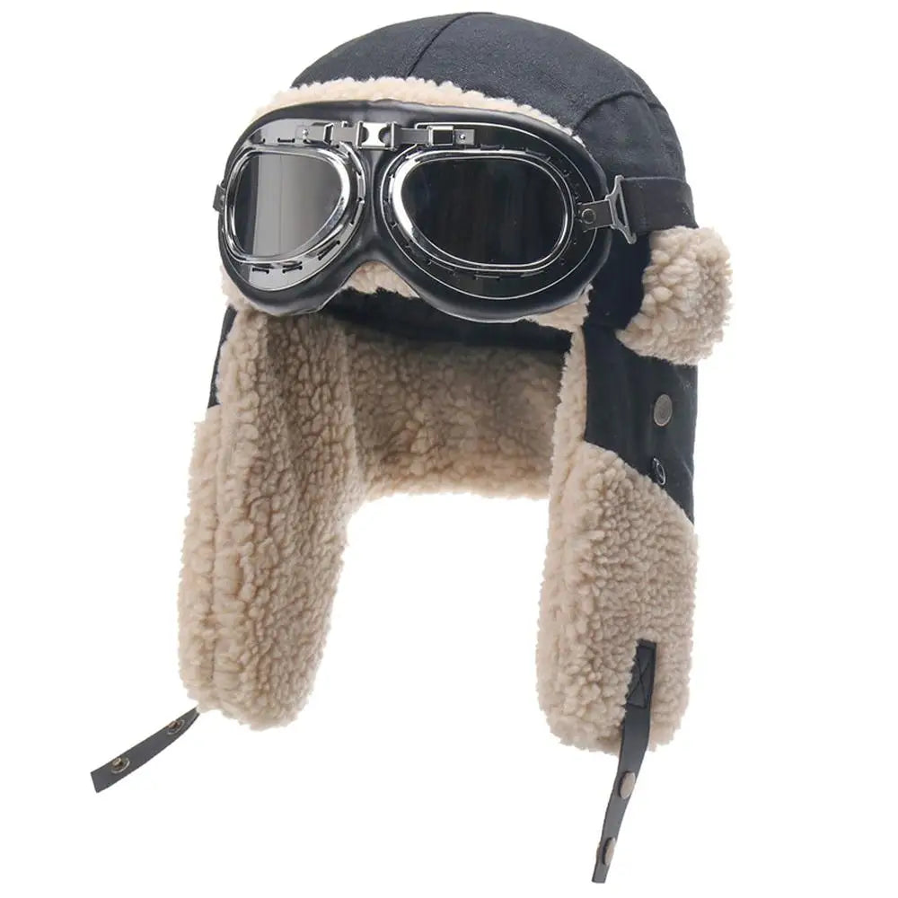 Varm pilotmössa med goggles