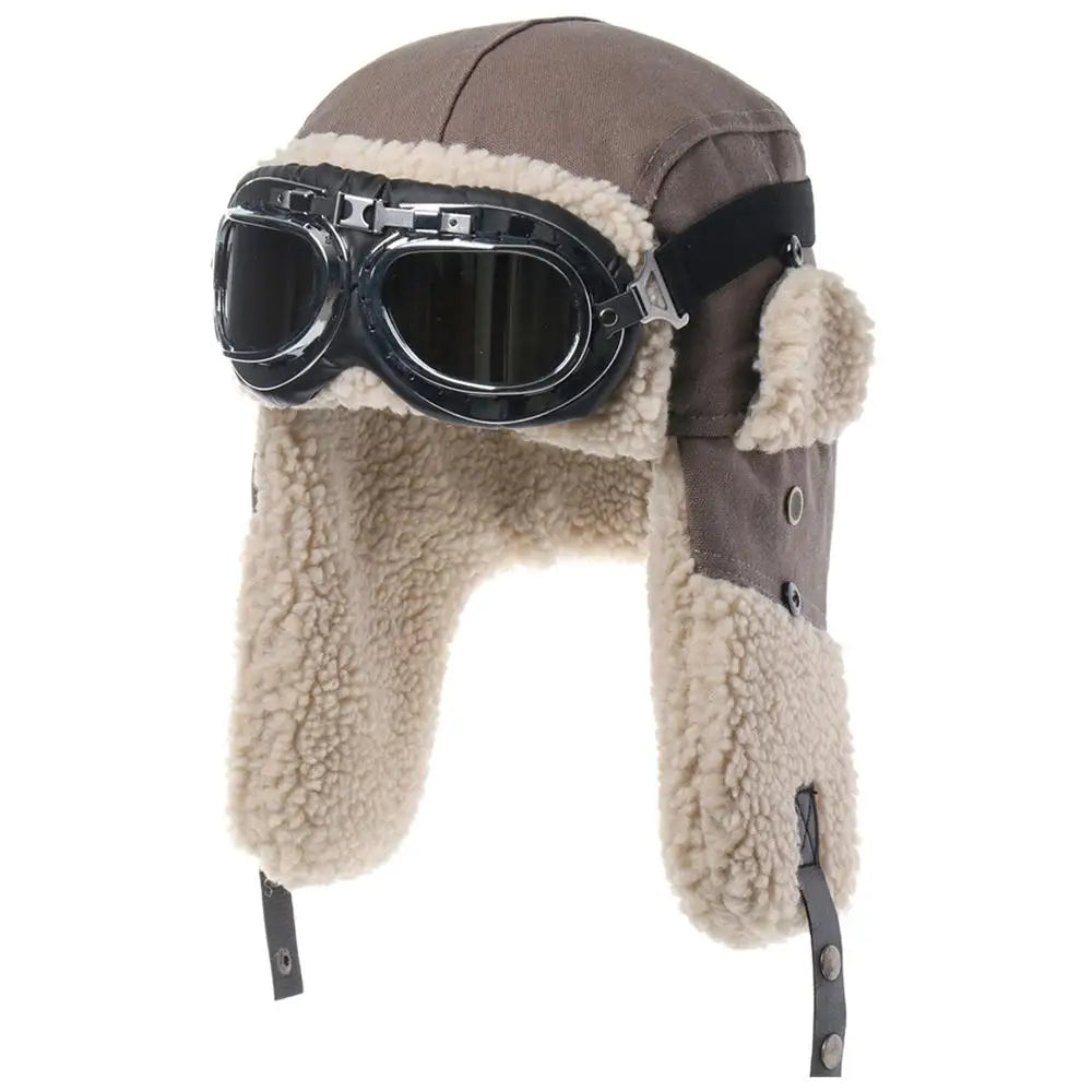 Varm pilotmössa med goggles