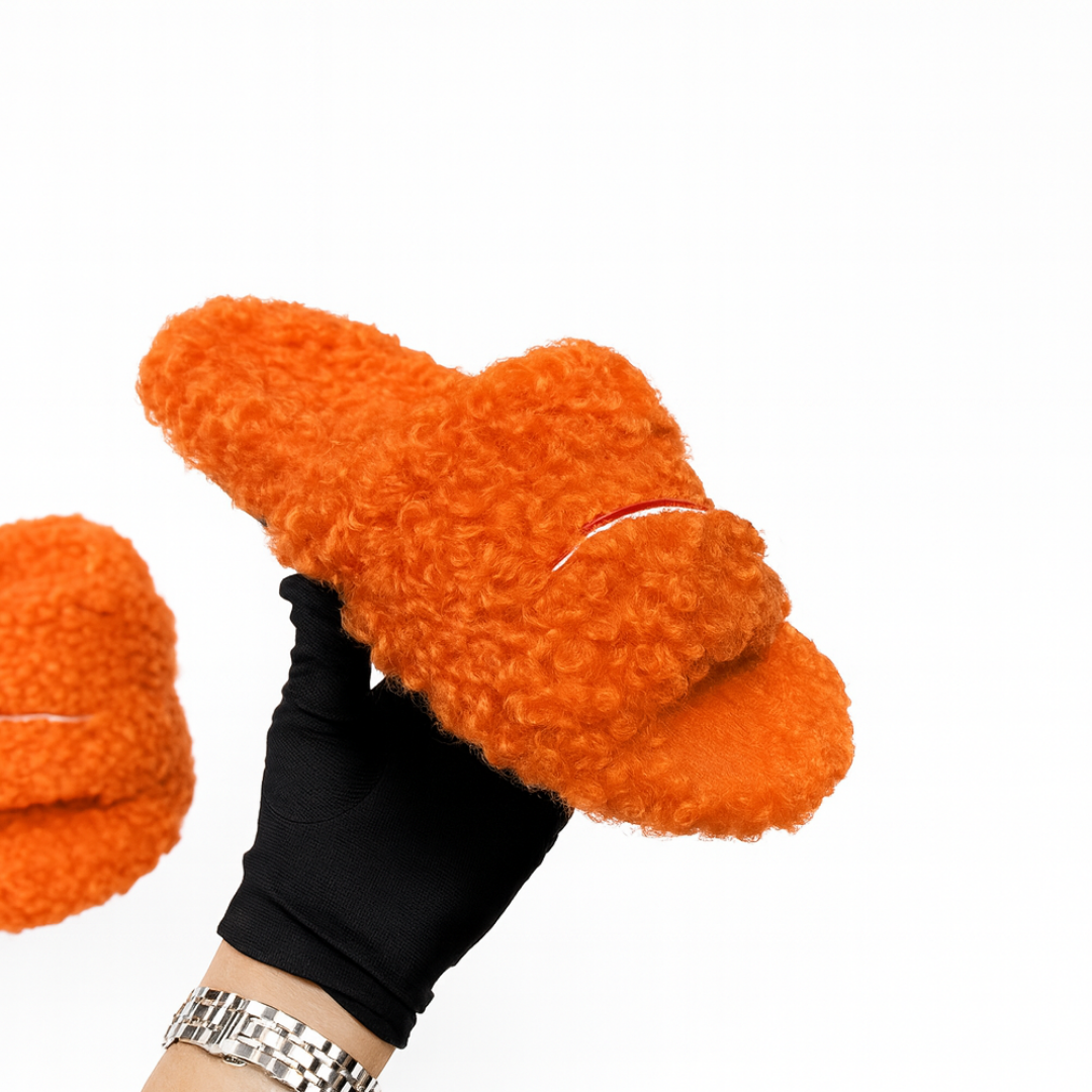 Fluffiga tofflor för vinter och mys